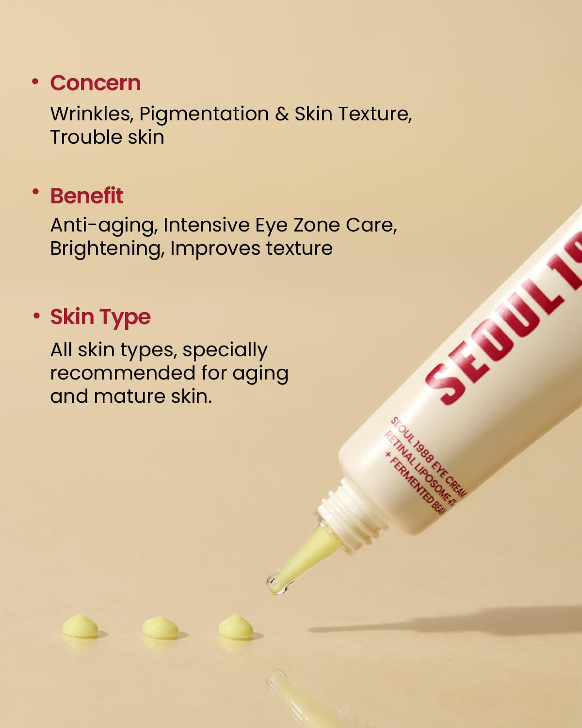 K-SECRET - SEOUL 1988 Eye Cream: Retinal Liposome 4% + Fermented Bean - Image 3