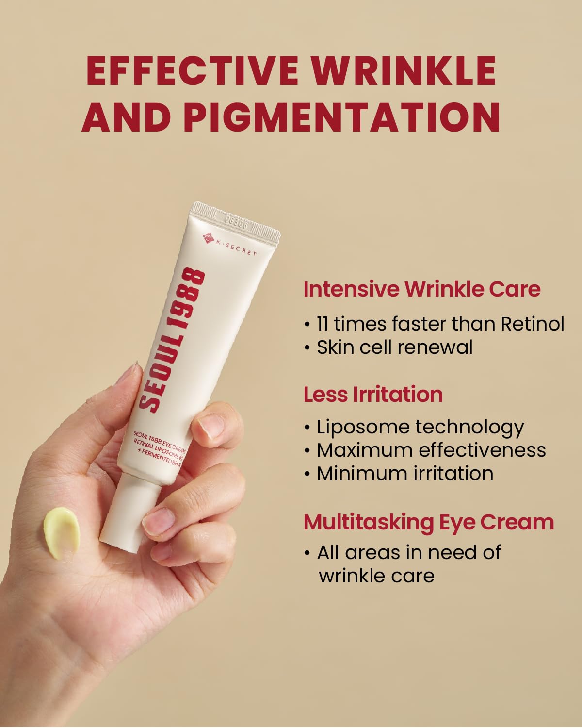 K-SECRET - SEOUL 1988 Eye Cream: Retinal Liposome 4% + Fermented Bean - Image 4