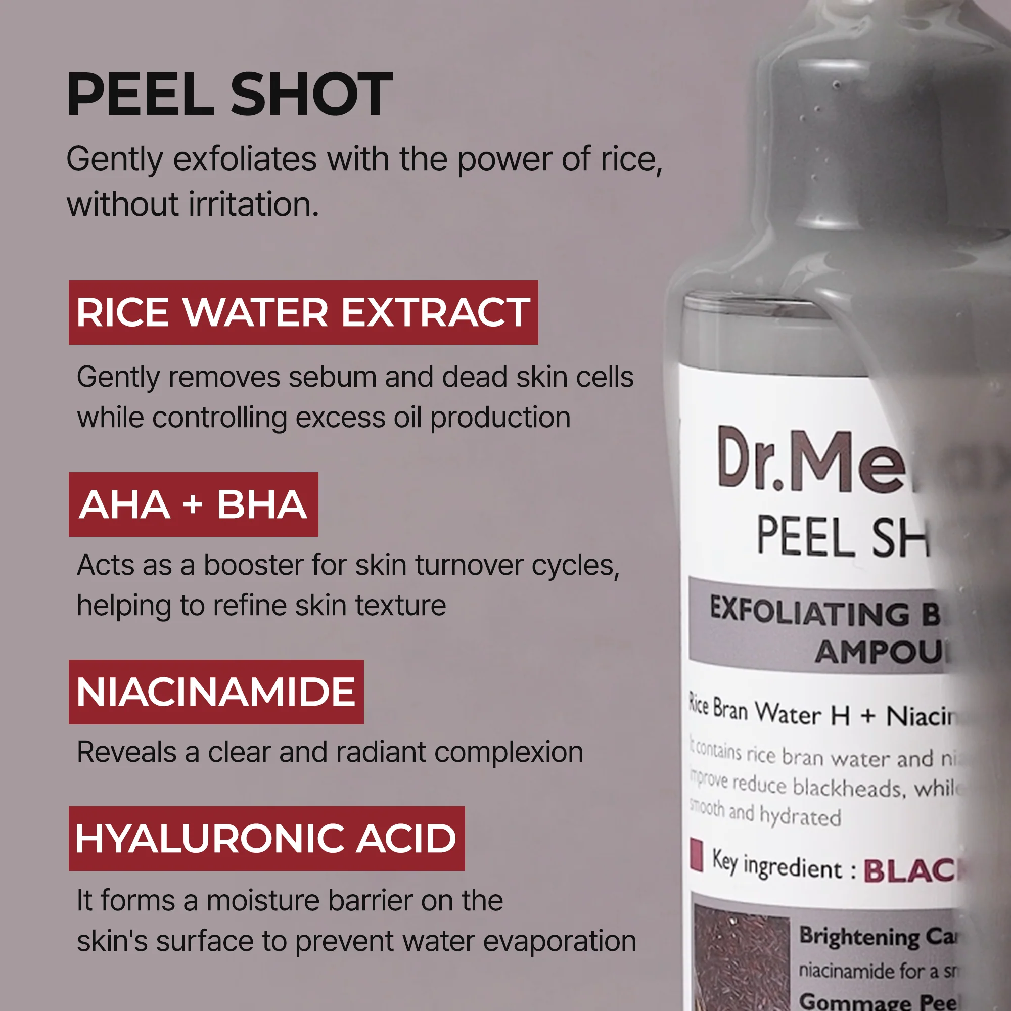 Dr. Melaxin - Peel Shot Glow Black Rice Ampoule - Image 2