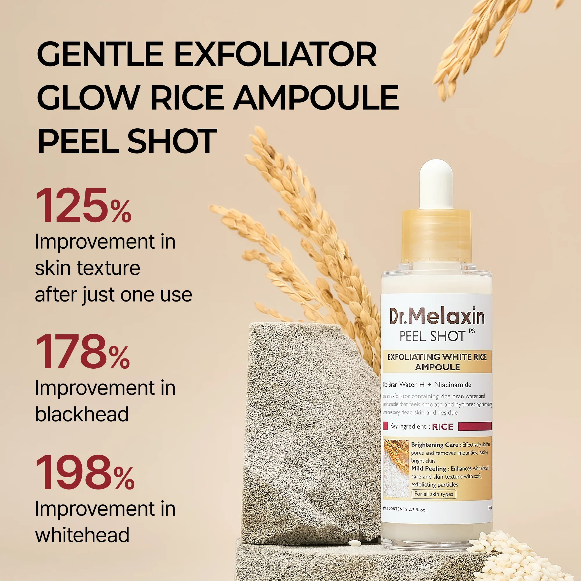 Dr. Melaxin - Peel Shot Glow White Rice Ampoule - Image 3