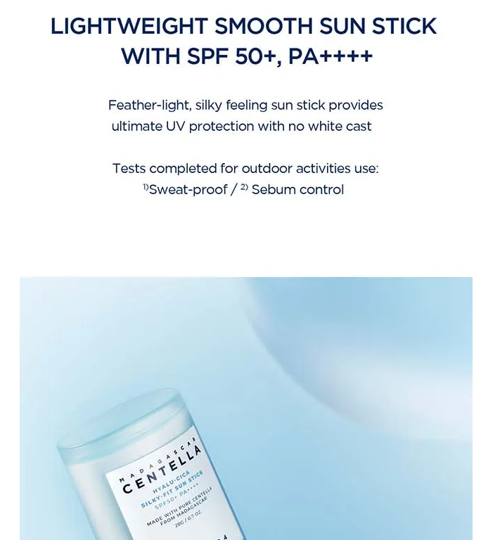 SKIN 1004 - Madagascar Centella Hyalu-Cica Silky-Fit Sun Stick - Image 4